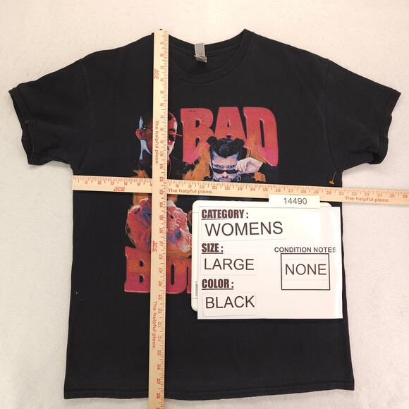 Bad Bunny Band Graphic Short Sleeve Crew Neck T Shirt Womens Size Large L Black - Picture 5 of 9